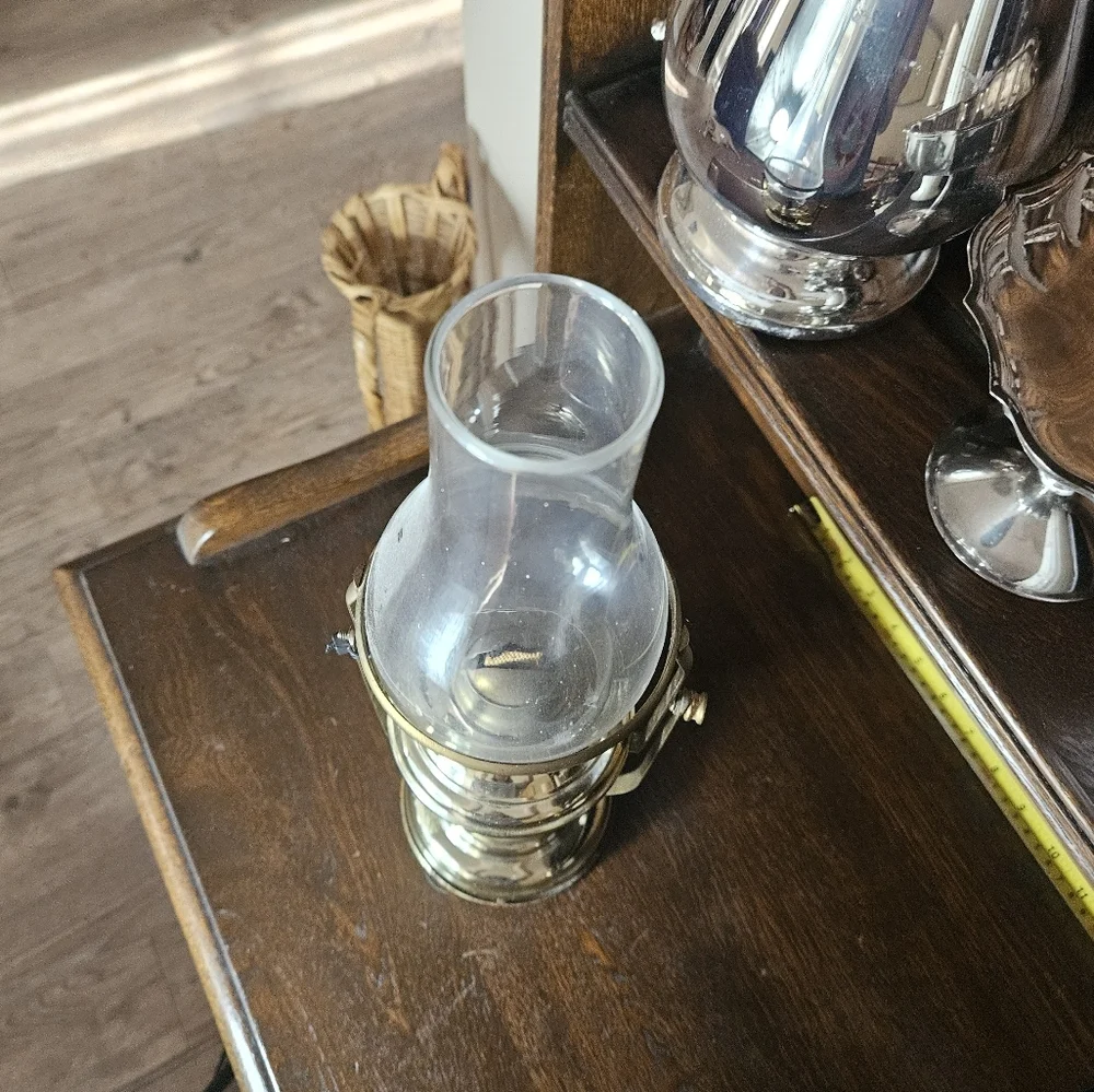 Brass Nautical Ship Gimbal Oil Lamp.